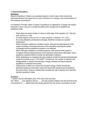 CHEMISTRY - Chemical Equilibria