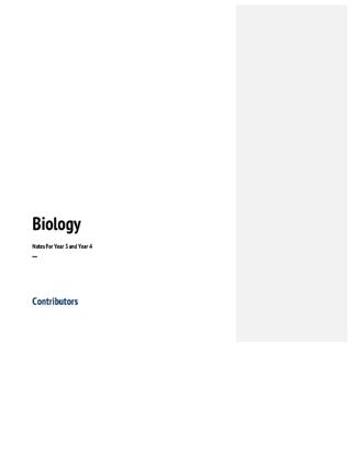 Year 3 and 4 Biology