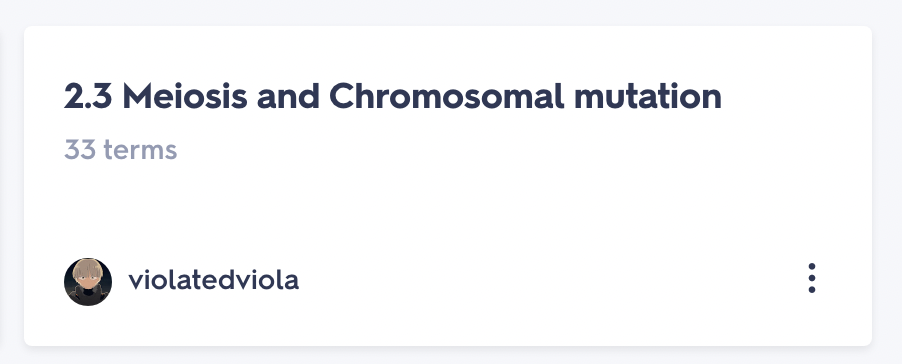 Biology flashcards: Meiosis
