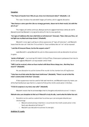 Macbeth Theme Based Quotes