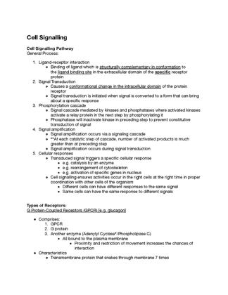 Cell Signalling