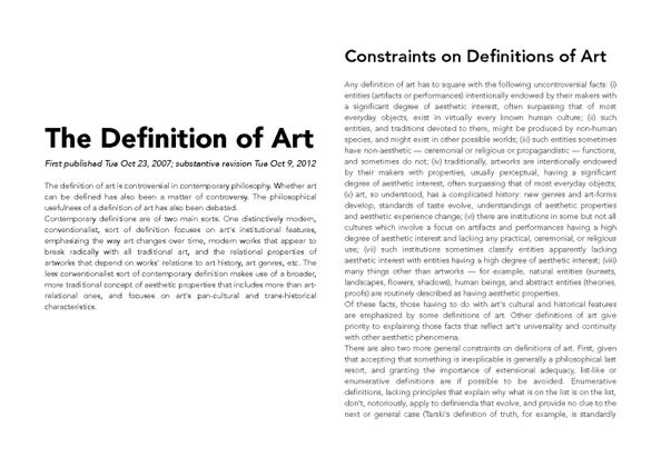 Definitions of Art