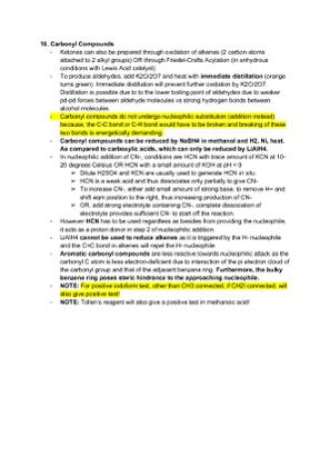 CHEMISTRY - Carbonyl Compounds