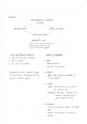 Yr 5 Economics Notes [5.01]