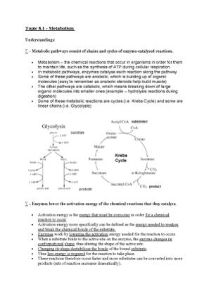 AHL – Respiration and Photosynthesis