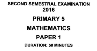 P5 Maths SA2 2016 Nanyang Exam Papers