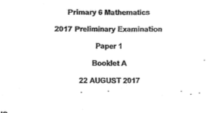 P6 Maths Pre 2017 CHIJ Exam Papers