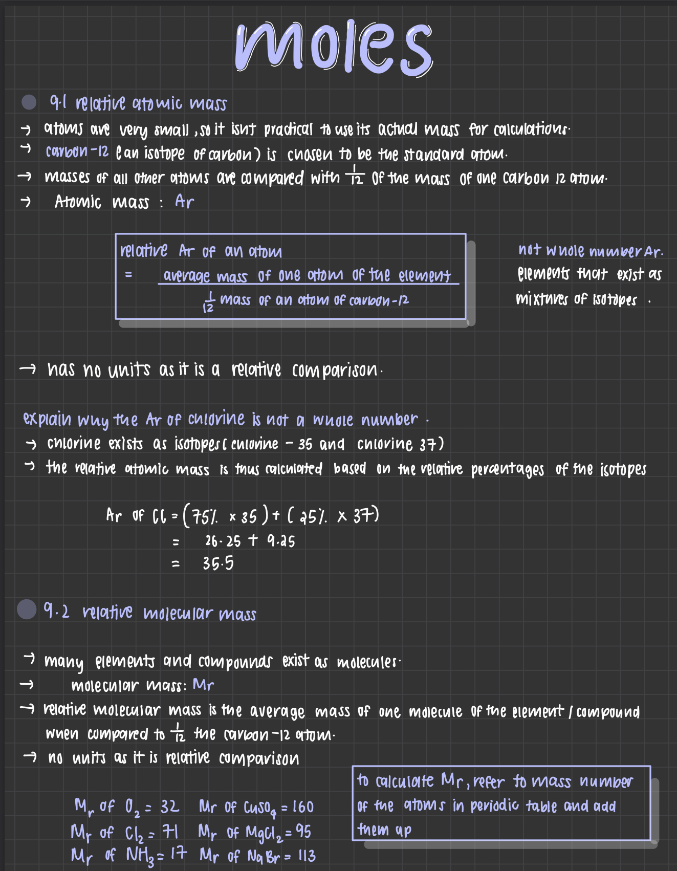 sec 3 the mole notes