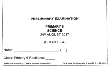 P6 Science SA2 2017 CHIJ Exam Papers
