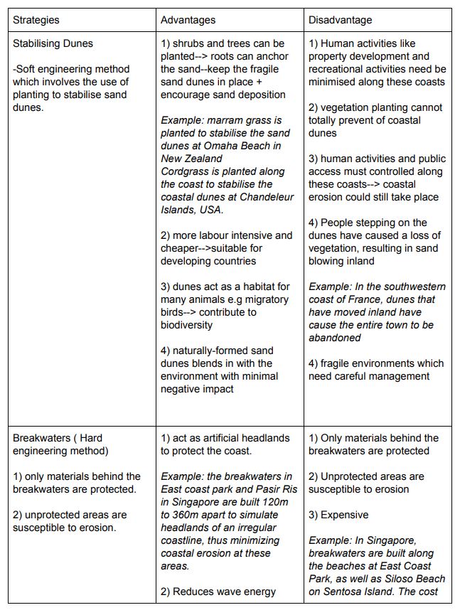 Geography Coast Protection Strategies Notes