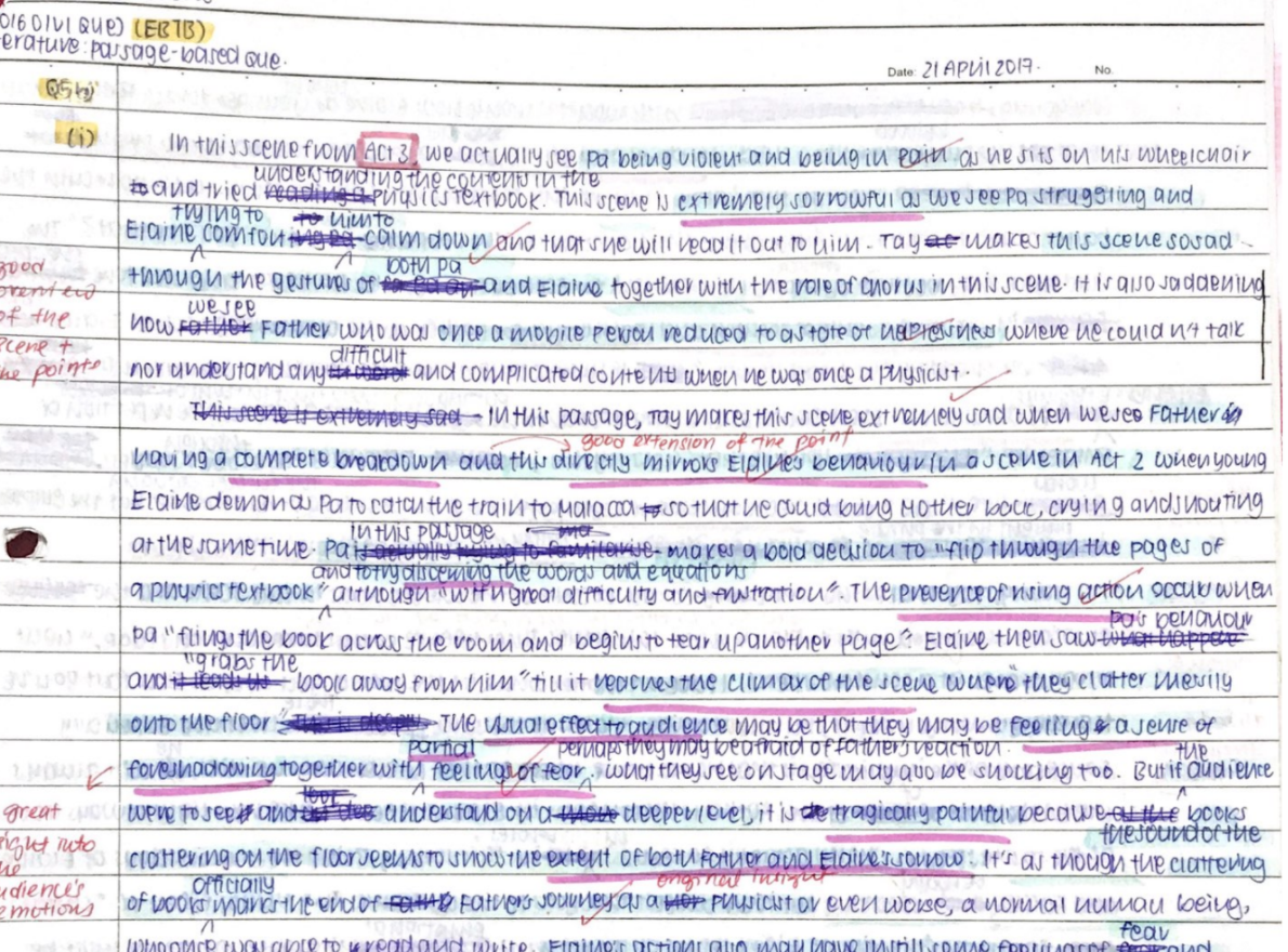 O-level Pure Lit PBQ best essays 4 (Play)