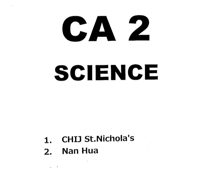 2010 Primary 4 Science exam papers (Part 2)