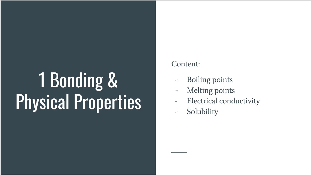 JC1 Chem Bonding and Structure Summary Slides