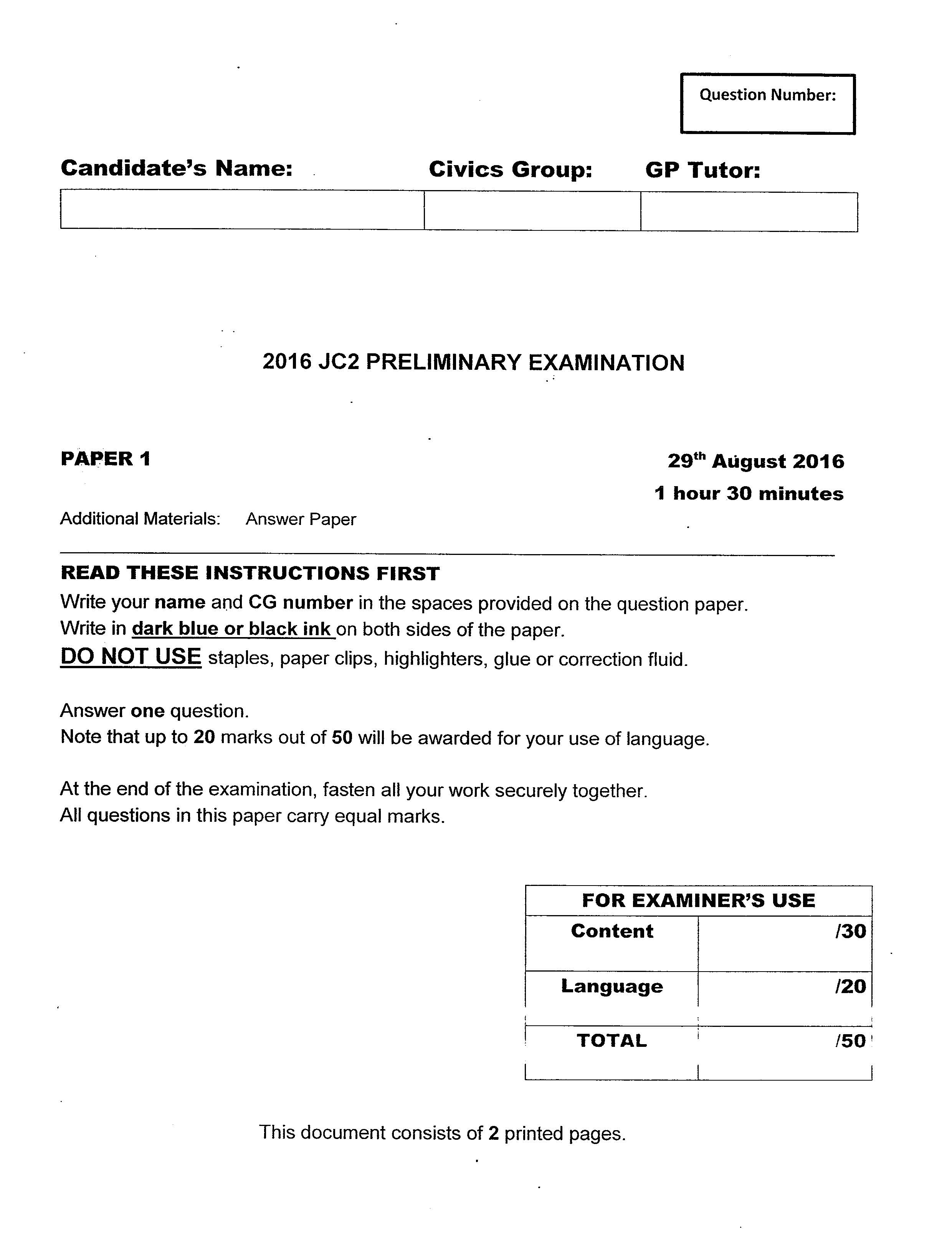 JC2 GP Prelims 2016 SRJC
