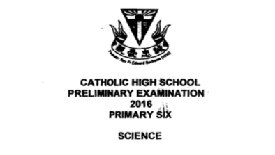 P6 Science SA2 2016 Catholic High Exam Papers