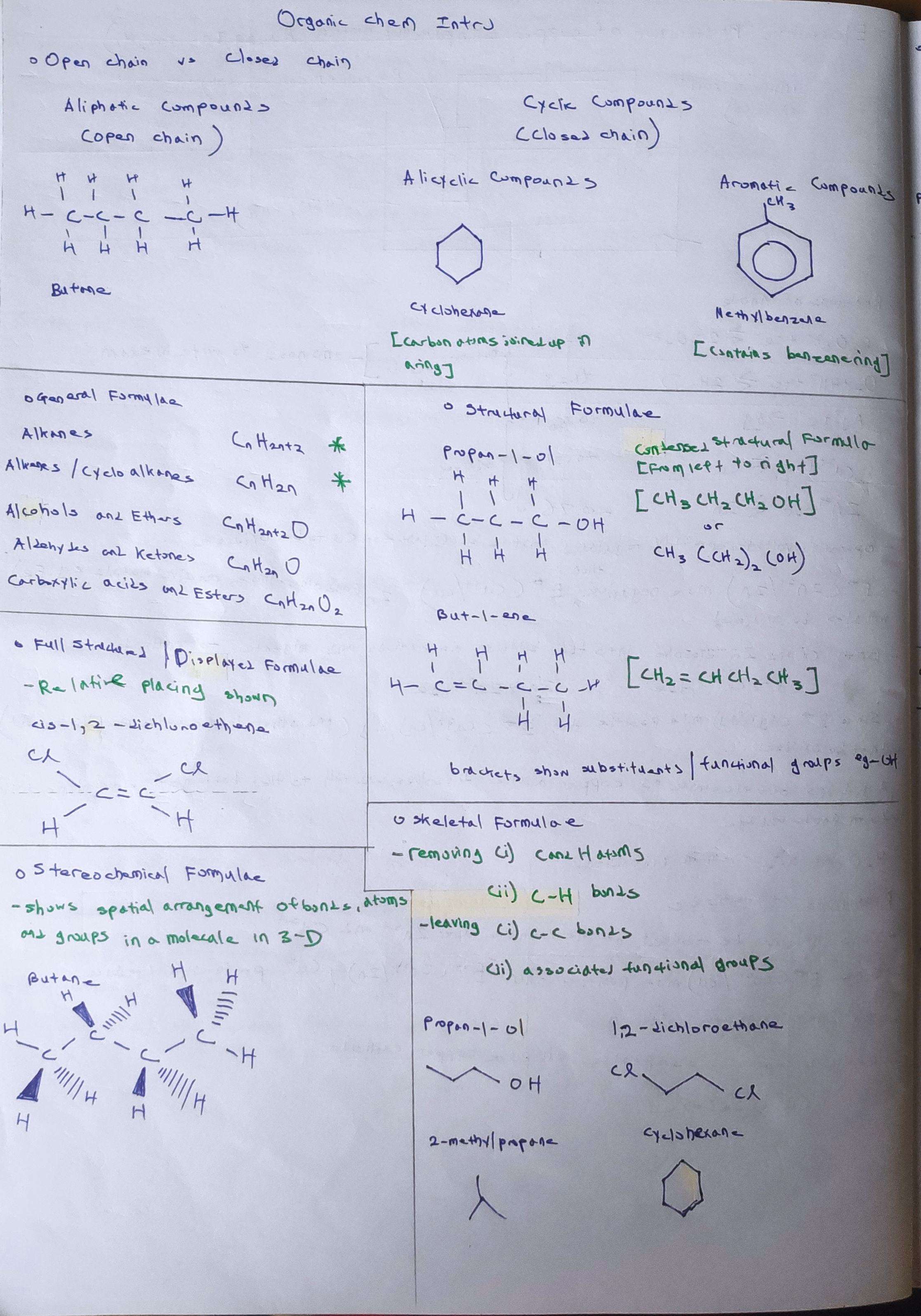 Intro to Organic Chemistry Summary (JC)