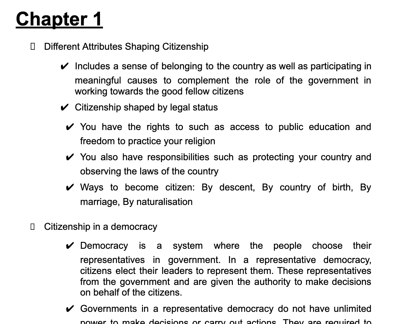 Summary of SS content (Chapters 1 to 11)