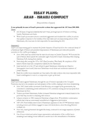 Arab-Israeli Conflict_Essay Plans