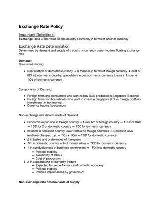 Exchange Rate Policy