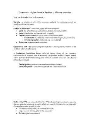 Economics Notes – Section 1.1-1.4