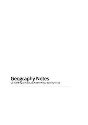 Geography Notes - Theme 2