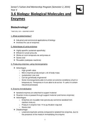 Biology_ Enzymes and Biological Molecules