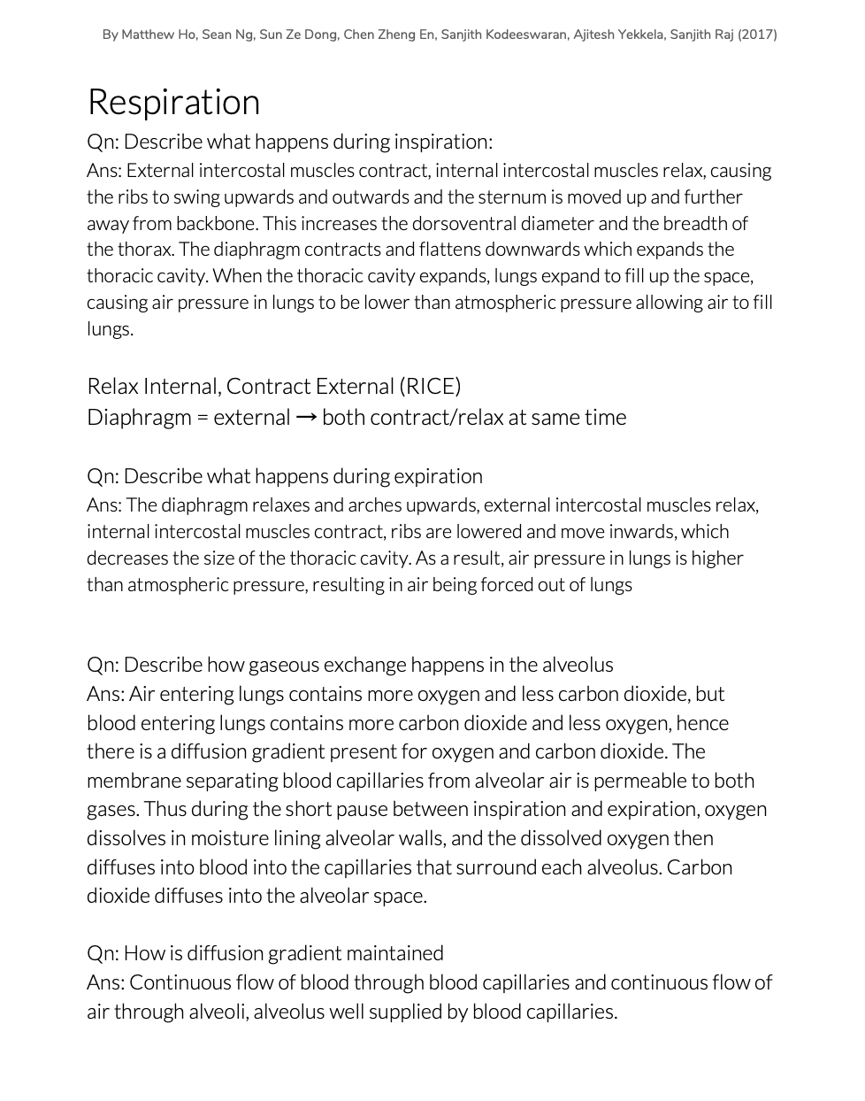 RI Sec 3 Bio Notes & Questions