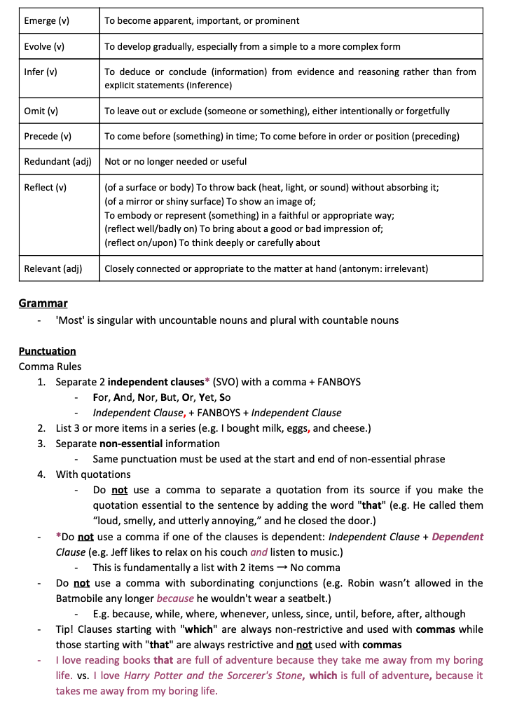 Complete ACT Notes (including writing)