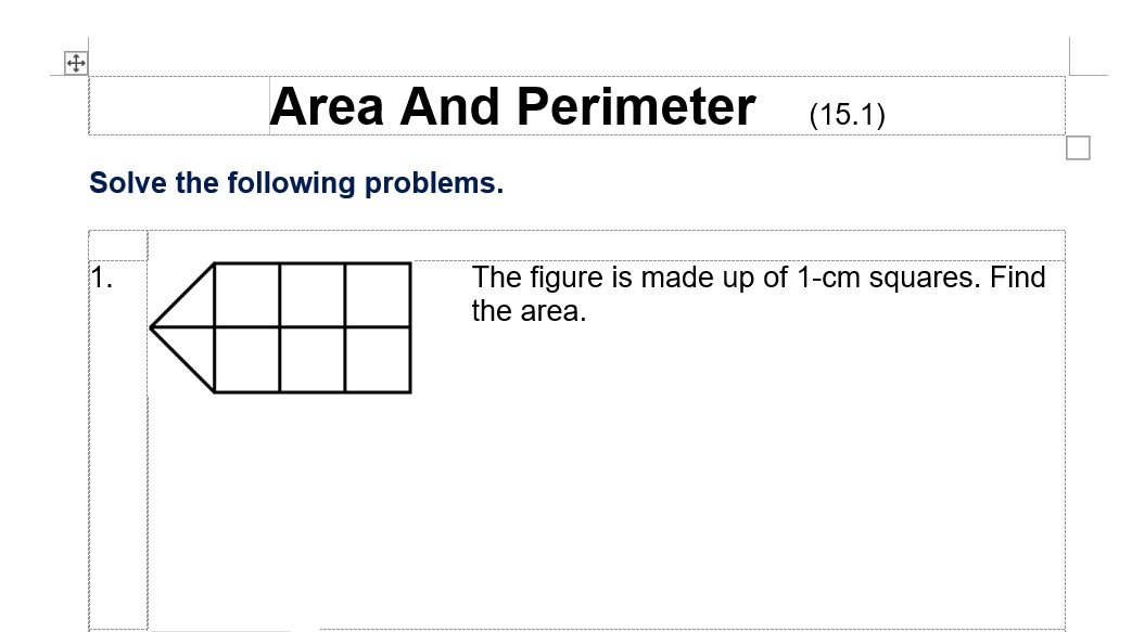 P4 Math- Area and Perimeter